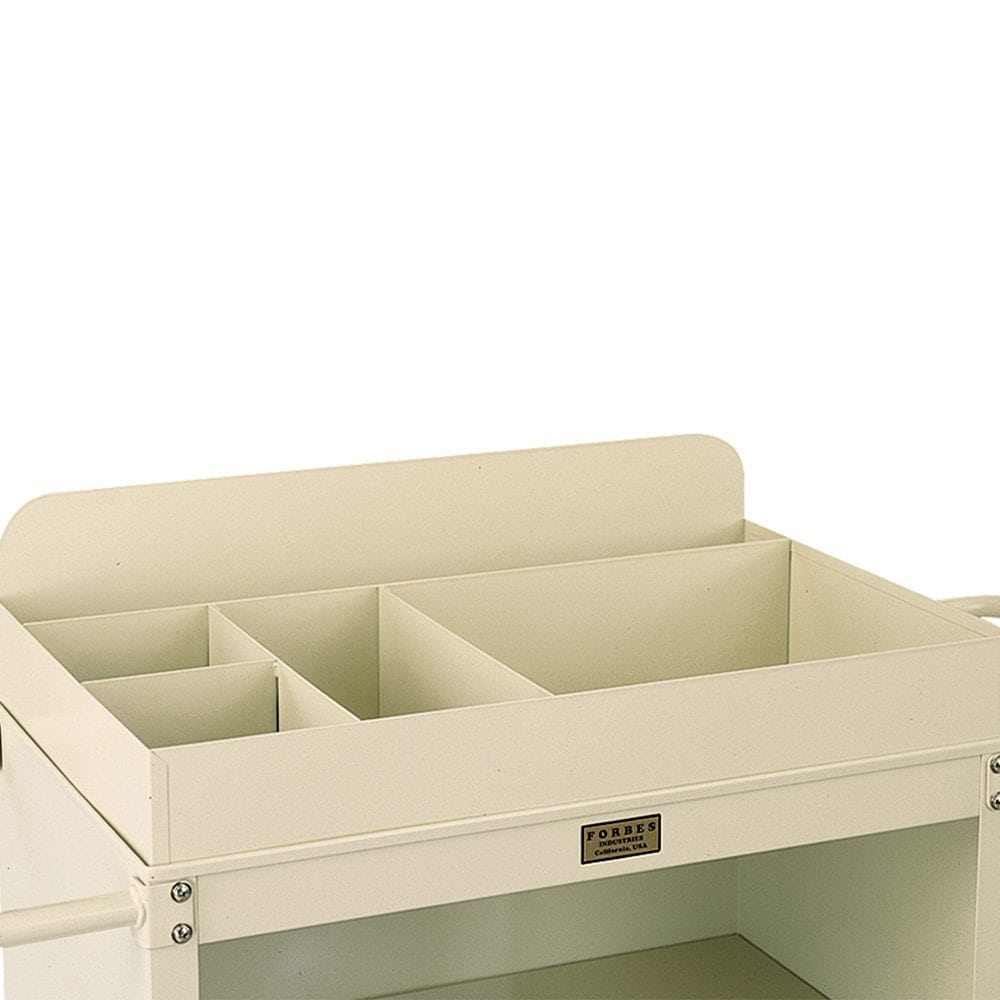 Forbes Industries 2193-36 Plastic Housekeeping Cart Three Shelves In A 30  W X 19D X 36 H Cabinet With 2 Deep Top Tray