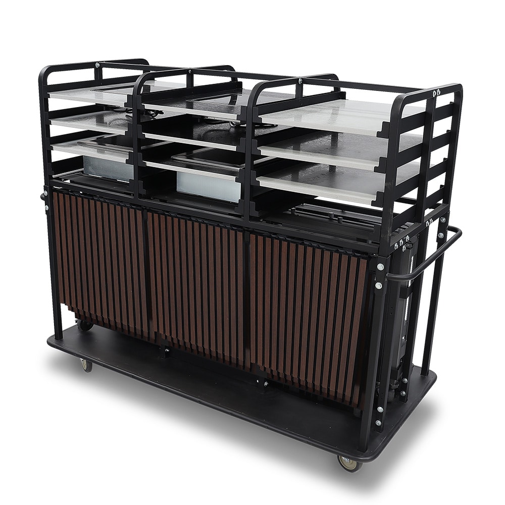 Trio Folding Action Station - Slatted Veneer - 5070D - Image 4